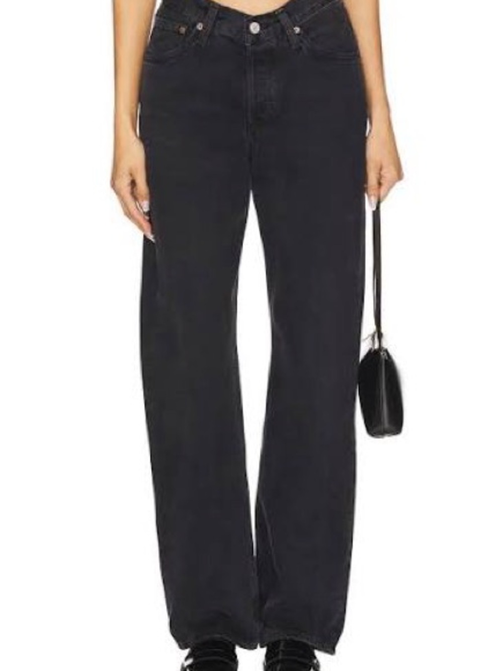 Agolde Black V Waist Kelly Wide Leg Jeans Revolve